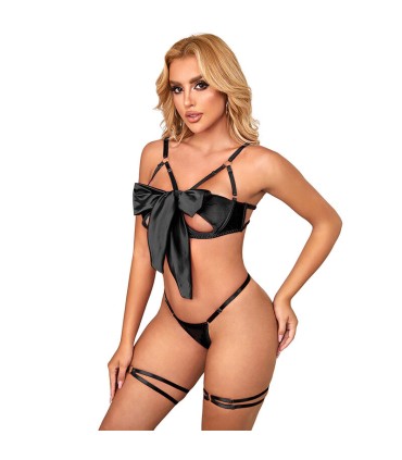 SUBBLIME 955199 SET SUJETADOR CON LAZO NEGRO AJUSTABLE S M