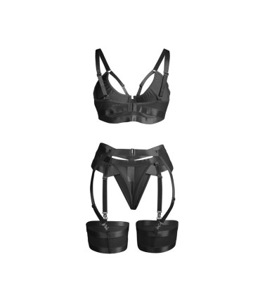 SUBBLIME 955236 SET SUJETADOR CON LIGUERO BONDAGE NEGRO S M