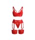 SUBBLIME 955267 SET SUJETADOR CON LIGUERO BONDAGE ROJO L XL