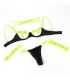 SUBBLIME 955274 SET SUJETADOR CON COLLAR Y DETALLES PARA PIERNAS VERDE FLUORESCENTE S M