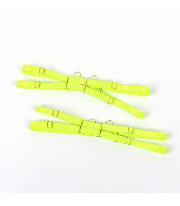 SUBBLIME 955274 SET SUJETADOR CON COLLAR Y DETALLES PARA PIERNAS VERDE FLUORESCENTE S M