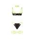 SUBBLIME 955281 SET SUJETADOR CON COLLAR Y DETALLES PARA PIERNAS VERDE FLUORESCENTE L XL