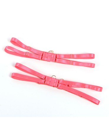 SUBBLIME 955298 SET SUJETADOR CON COLLAR Y DETALLES PARA PIERNAS ROSA FLUORESCENTE S M