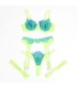 SUBBLIME 955311 SET SUJETADOR CON ENCAJE Y LIGUEROS VERDE Y AZUL S M