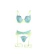 SUBBLIME 955311 SET SUJETADOR CON ENCAJE Y LIGUEROS VERDE Y AZUL S M
