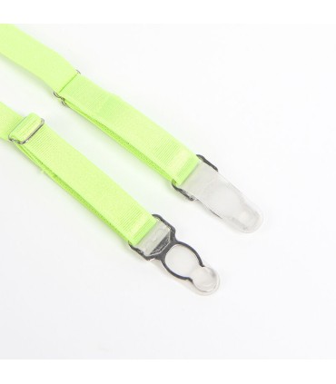 SUBBLIME 955328 SET SUJETADOR CON ENCAJE Y LIGUEROS VERDE Y AZUL L XL