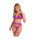 SUBBLIME 955359 SET SUJETADOR CON ENCAJE Y LIGUEROS ROSA Y MORADO S M