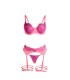 SUBBLIME 955359 SET SUJETADOR CON ENCAJE Y LIGUEROS ROSA Y MORADO S M