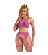 SUBBLIME 955366 SET SUJETADOR CON ENCAJE Y LIGUEROS ROSA Y MORADO L XL