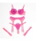 SUBBLIME 955366 SET SUJETADOR CON ENCAJE Y LIGUEROS ROSA Y MORADO L XL