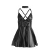 SUBBLIME 955373 VESTIDO CON TIRANTES DE CUERO NEGRO S M