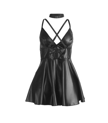 SUBBLIME 955373 VESTIDO CON TIRANTES DE CUERO NEGRO S M