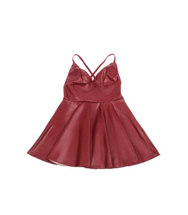 SUBBLIME 955403 VESTIDO CON TIRANTES DE CUERO BURDEOS L XL