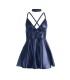 SUBBLIME 955410 VESTIDO CON TIRANTES DE CUERO AZUL S M
