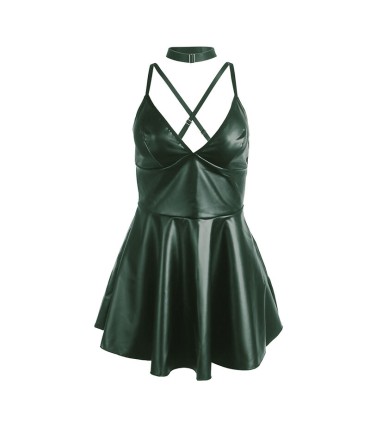 SUBBLIME 955441 VESTIDO CON TIRANTES DE CUERO VERDE L XL