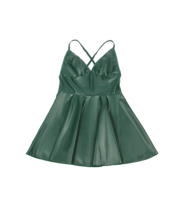 SUBBLIME 955441 VESTIDO CON TIRANTES DE CUERO VERDE L XL