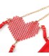 SUBBLIME 955526 CONJUNTO SUJETADOR CON CADENAS Y CORAZON DE MALLA ROJO L XL