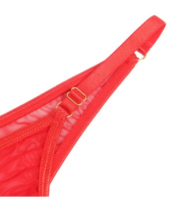 SUBBLIME 955526 CONJUNTO SUJETADOR CON CADENAS Y CORAZON DE MALLA ROJO L XL