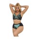 SUBBLIME 955557 CONJUNTO SUJETADOR CON CREMALLERA DE MALLA DE CHAROL VERDE S M