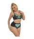 SUBBLIME 955557 CONJUNTO SUJETADOR CON CREMALLERA DE MALLA DE CHAROL VERDE S M
