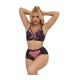 SUBBLIME 955588 CONJUNTO SUJETADOR CON CREMALLERA DE MALLA DE CHAROL ROSA L XL