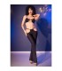 CHILIROSE CR 4851 SET TOP NEGRO Y LEGGINS CON COMPLEMENTOS DORADOS S