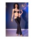CHILIROSE CR 4851 SET TOP NEGRO Y LEGGINS CON COMPLEMENTOS DORADOS S