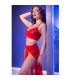 CHILIROSE CR 4850 SET TOP ROJO Y LEGGINS CON COMPLEMENTOS DORADOS S