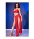 CHILIROSE CR 4850 SET TOP ROJO Y LEGGINS CON COMPLEMENTOS DORADOS M
