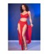 CHILIROSE CR 4850 SET TOP ROJO Y LEGGINS CON COMPLEMENTOS DORADOS M