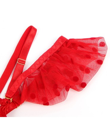 SUBBLIME 957506 CONJUNTO SUJETADOR Y LIGA DE ENCAJE ROJO S M