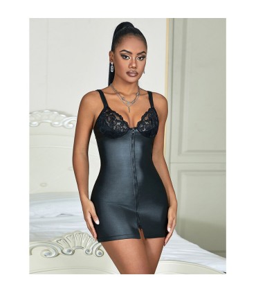 SUBBLIME 957568 VESTIDO DE CUERO CON CREMALLERA NEGRO S M