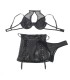 SUBBLIME 957582 CONJUNTO SUJETADOR Y FALDA DE CUERO NEGRO S M