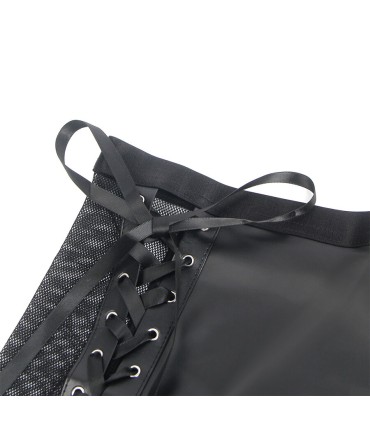 SUBBLIME 957582 CONJUNTO SUJETADOR Y FALDA DE CUERO NEGRO S M