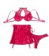 SUBBLIME 957605 CONJUNTO SUJETADOR Y FALDA DE CUERO ROJO S M