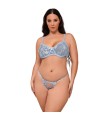 SUBBLIME - 957629 CONJUNTO SUJETADOR Y PANTIES CON BORDADOS DE FLORES CELESTE S/M
