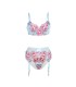SUBBLIME 957650 CONJUNTO SUJETADOR Y LIGUERO CON BORDADOS DE FLORES ROSAS L XL