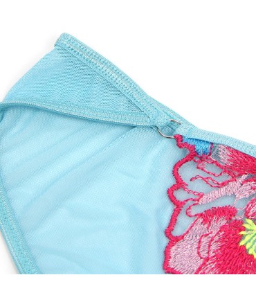 SUBBLIME 957650 CONJUNTO SUJETADOR Y LIGUERO CON BORDADOS DE FLORES ROSAS L XL