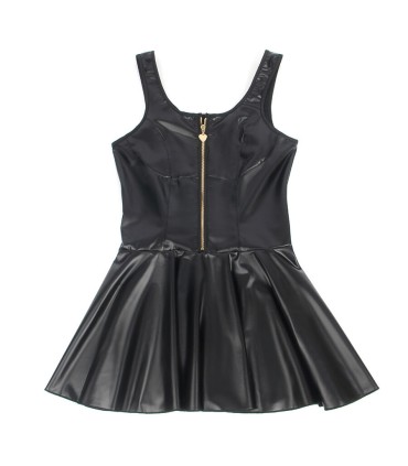 SUBBLIME 957667 VESTIDO DE CUERO CON CREMALLERA DE CORAZON NEGRO S M