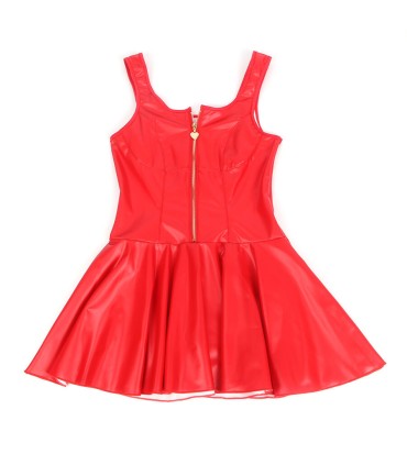 SUBBLIME 957681 VESTIDO DE CUERO CON CREMALLERA DE CORAZON ROJO S M