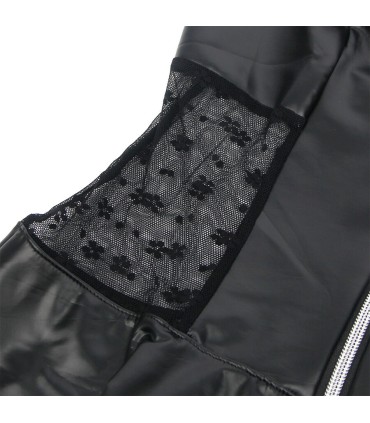 SUBBLIME 957704 VESTIDO DE CUERO CON CREMALLERA Y ENCAJE NEGRO S M