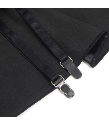 SUBBLIME 957704 VESTIDO DE CUERO CON CREMALLERA Y ENCAJE NEGRO S M