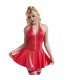 SUBBLIME 957728 VESTIDO DE CUERO CON CREMALLERA Y ENCAJE ROJO S M