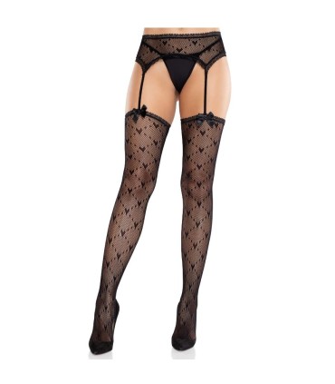 LEG AVENUE MEDIAS DE CORAZON CON LIGAS NEGRO