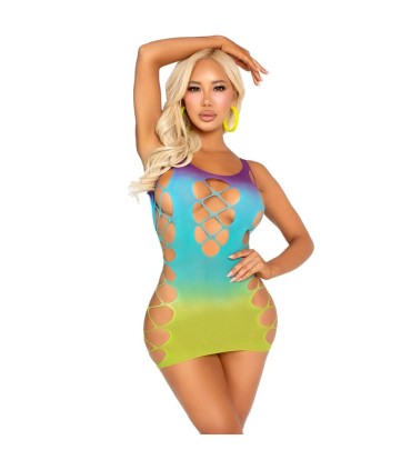 LEG AVENUE MINI VESTIDO SIN COSTURAS Y ABERTURAS OCEAN