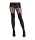 LEG AVENUE MALLAS EFECTO LIGUERO CON DETALLE DE ENCAJE NEGRO