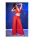 CHILIROSE CR 4857 SET TOP Y PANTALONES ROJO TALLA M