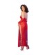 CHILIROSE CR 4853 VESTIDO ROJO DE ENCAJE CON GUANTES S M