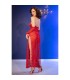 CHILIROSE CR 4853 VESTIDO ROJO DE ENCAJE CON GUANTES S M