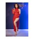 CHILIROSE CR 4853 VESTIDO ROJO DE ENCAJE CON GUANTES S M